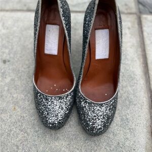 LANVIN Glitter Block Heel Pumps – Size 37 | Worn Once
